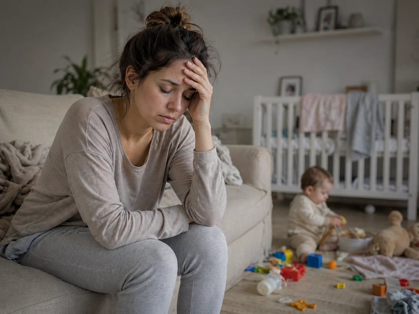 Mamá preocupada sin saber cómo estimular a su bebé